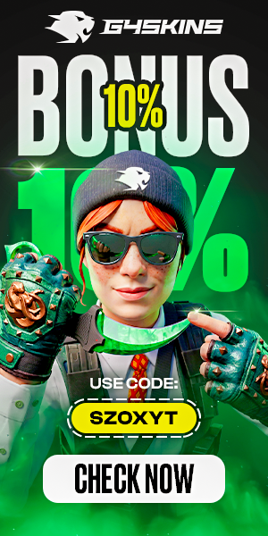 G4SKINS bonus 10% - kod SZOXYT