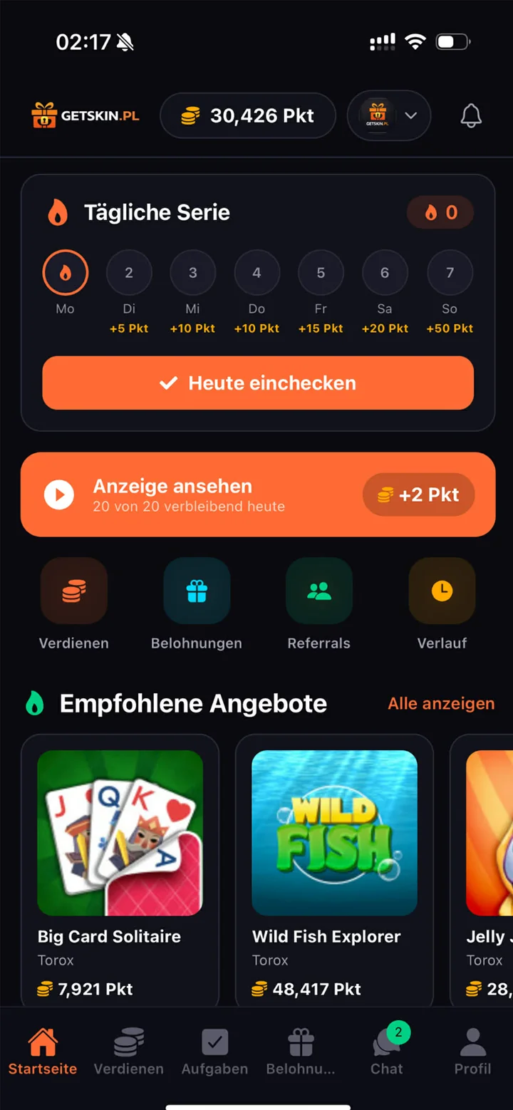 GETSKIN mobile app