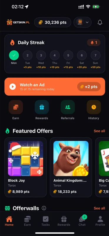 GETSKIN mobile app