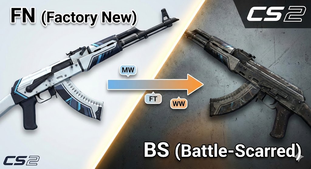 CS2 Skin Wear Guide Understanding Conditions, Float Values, and Rarity