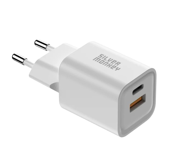 Silver Monkey Ładowarka sieciowa + Kabel USB-USBC