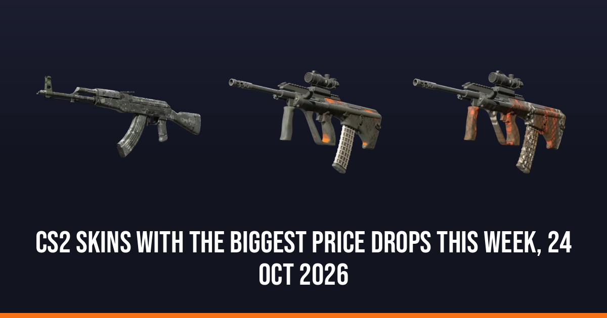 CS2 skins with the biggest price drops this week, 24 Oct 2026
